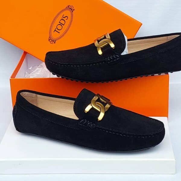 Tod’s T Timeless Gommino Bubble Black Suede Loafers
