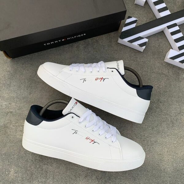 Tommy Hilfiger Men’s White Lace-Up Sneakers