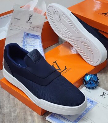 Dark Blue Slip-On Sneakers