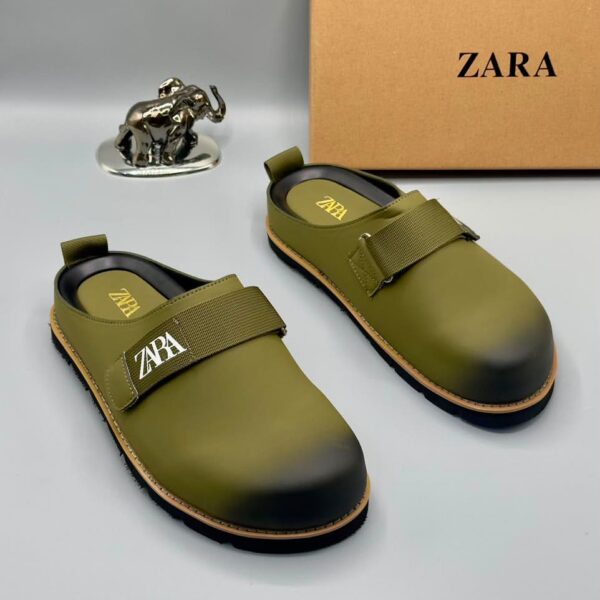 Men’s Olive Green Mule Clogs with Branded Strap