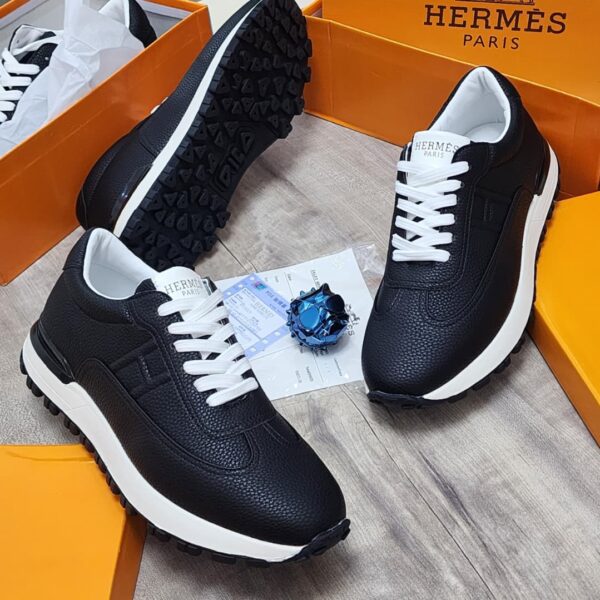Hermès Paris Men’s Black Leather Sneakers