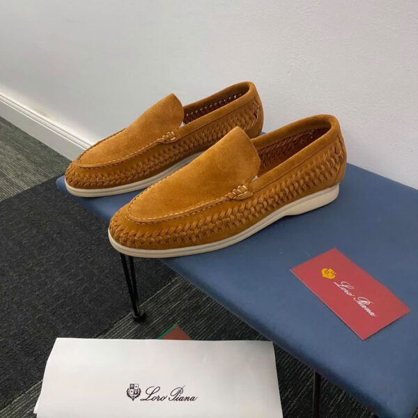 Loro Piana Summer Walk Tan Suede Loafers