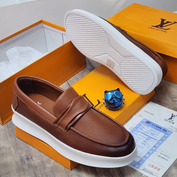 Men’s Brown Leather Platform Loafers