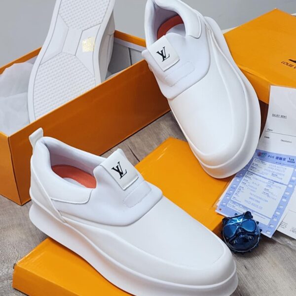Men’s White Platform Slip-On Sneakers
