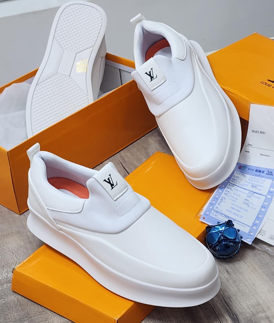 Men’s White Platform Slip-On Sneakers Men’s White Platform Slip-On Sneakers