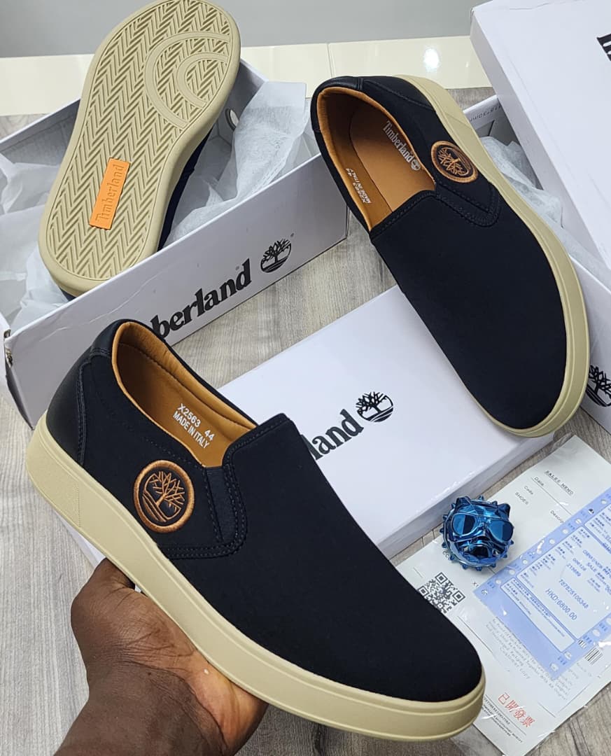 Timberland Men’s Black Slip-On Loafers Timberland Men’s Black Slip-On Loafers
