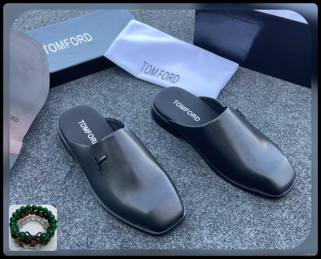 Black Leather Square Toe Half Shoes Black Leather Square Toe Half Shoes