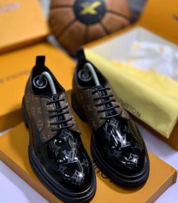 Black Patent Toe Derby Shoes