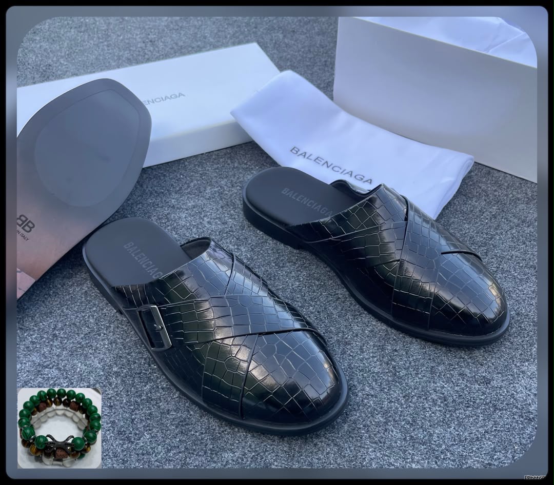 Cosy Black Croc Embossed Leather Mules Cosy Black Croc Embossed Leather Mules