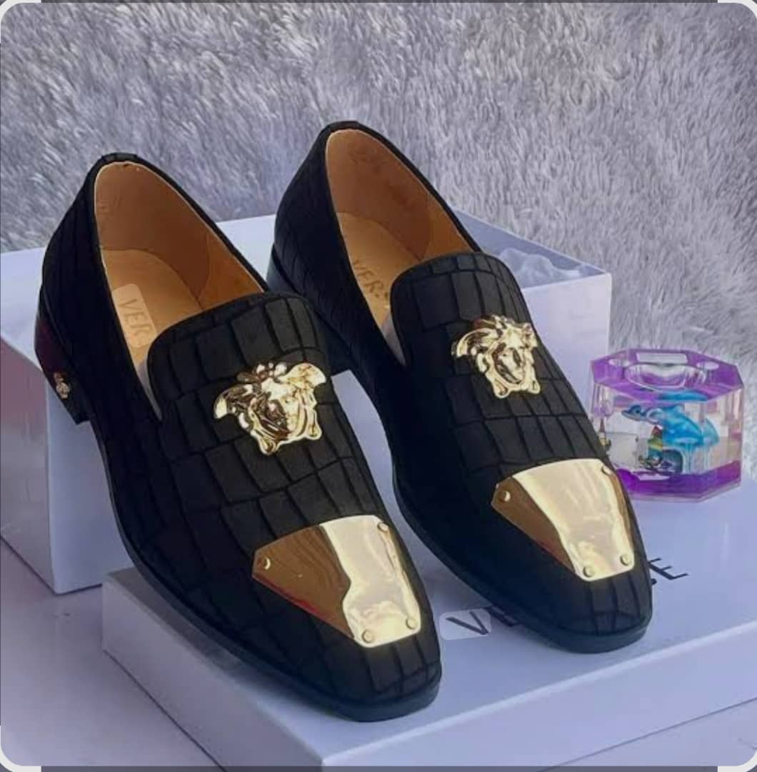 Gold Medusa Head Luxury Slip On Shoes Gold Medusa Head Luxury Slip On Shoes