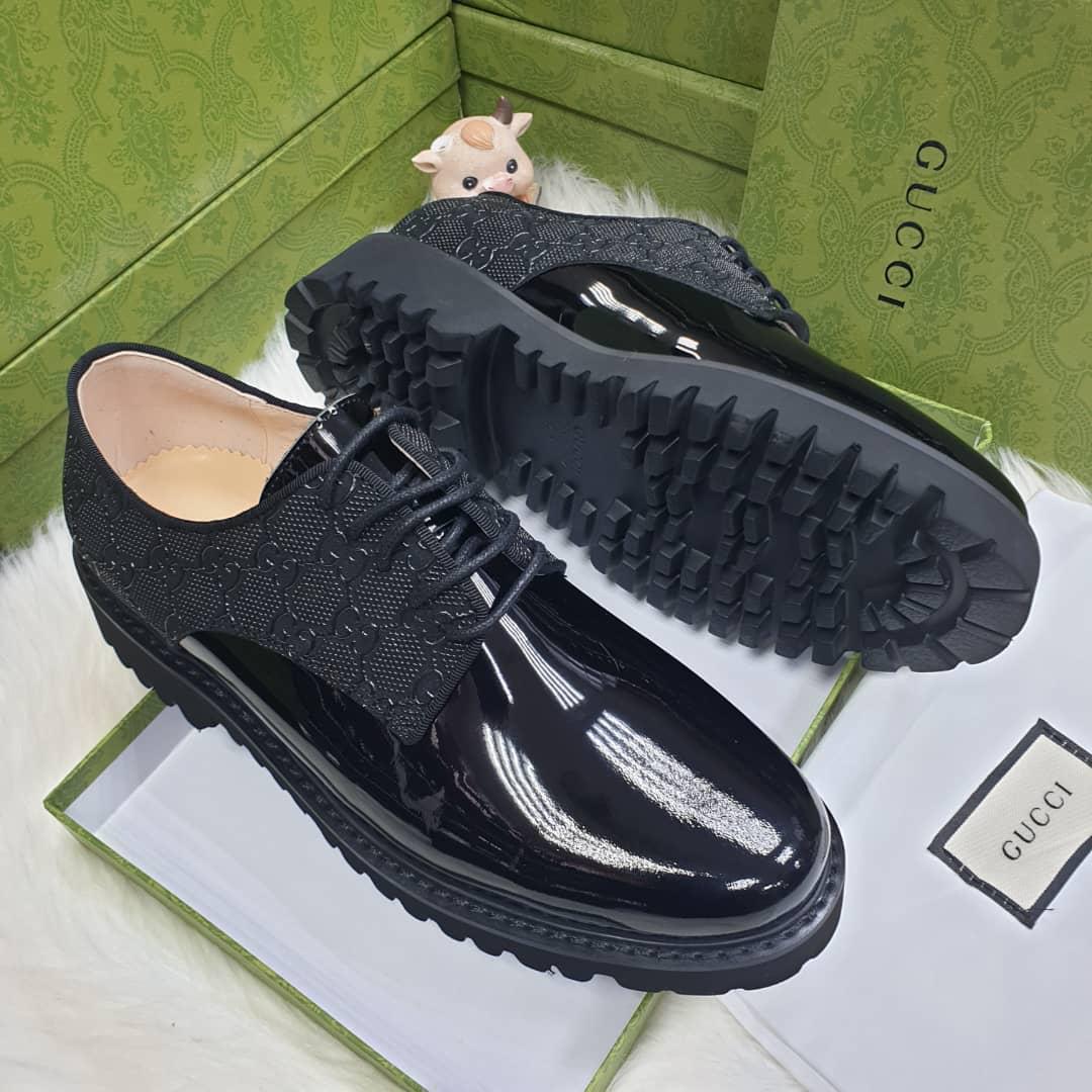 Mens Black Patent Leather Monogram Fabric Loafers Mens Black Patent Leather Monogram Fabric Loafers