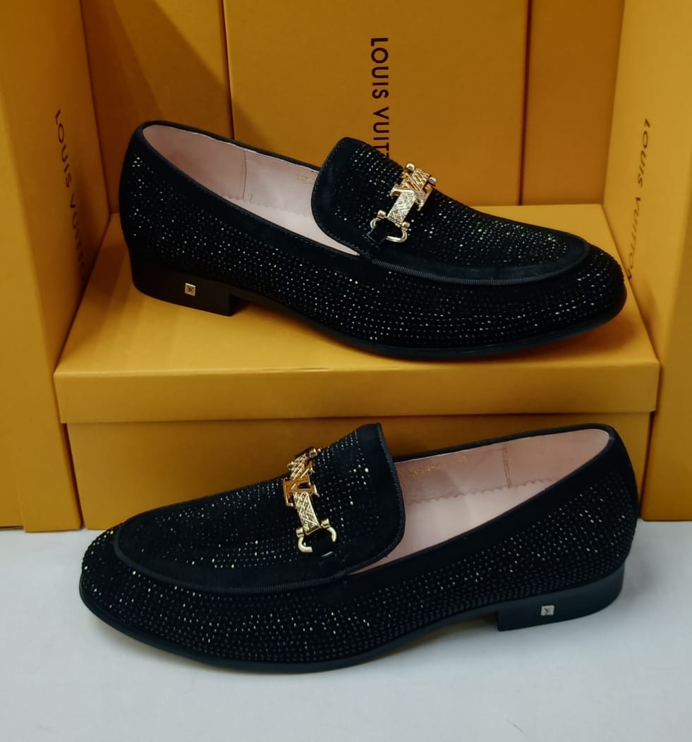Mens Black Suede Rhinestone Loafers Mens Black Suede Rhinestone Loafers