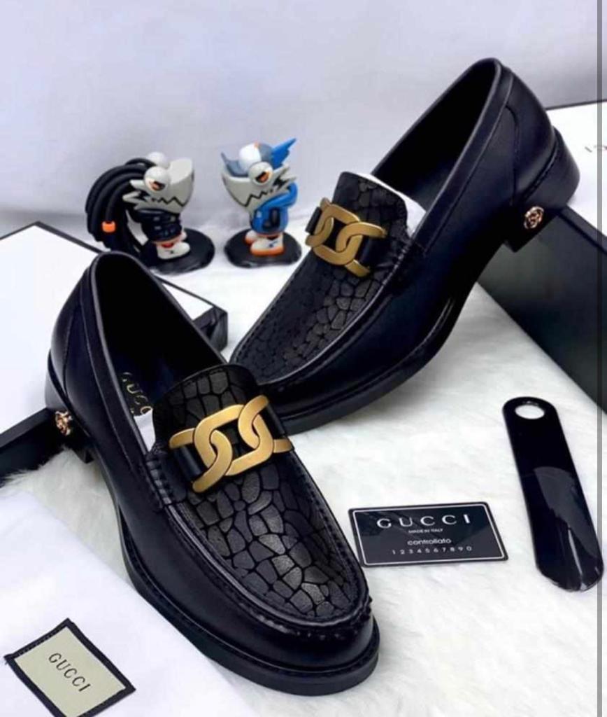 Mens Croc Embossed Leather Loafers Mens Croc Embossed Leather Loafers