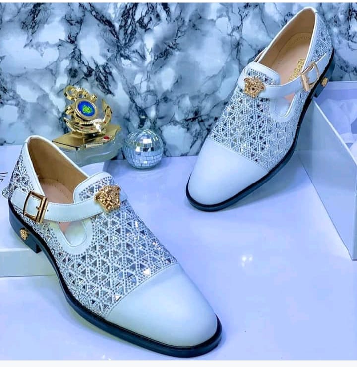 Mens White Rhinestone Loafers Mens White Rhinestone Loafers