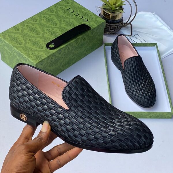 Mens Woven Leather Loafers