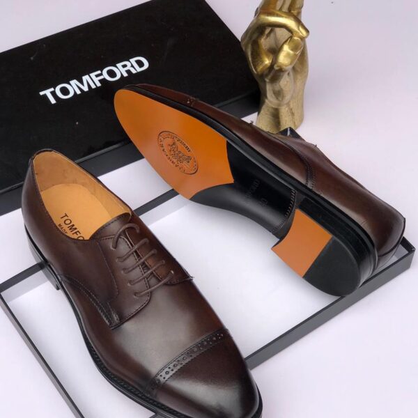 Tom Ford Mens Brown Leather Oxford Shoes