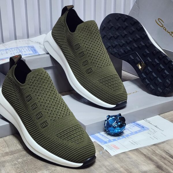Black Slip On Knit Fashion Sneakers