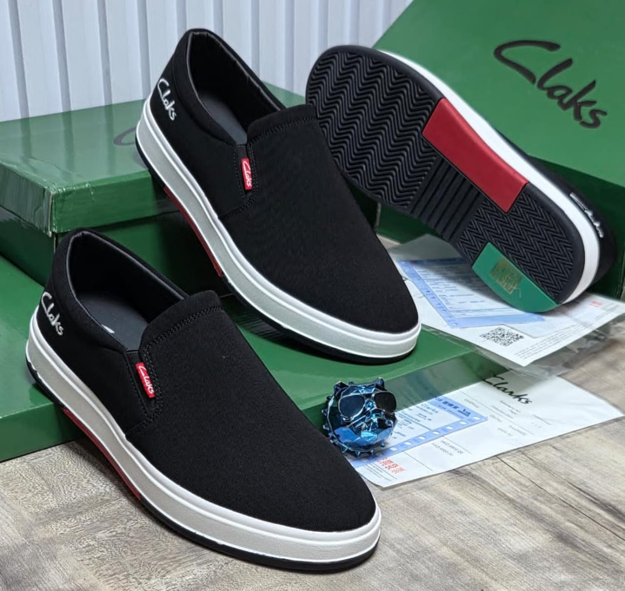 Claks Black Slip On Casual Canvas Shoes(Black) Claks Black Slip On Casual Canvas Shoes(Black)