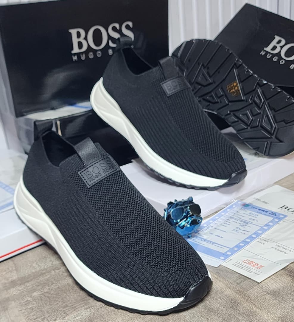 BOSS Black Knit Slip On Sneakers BOSS Black Knit Slip On Sneakers