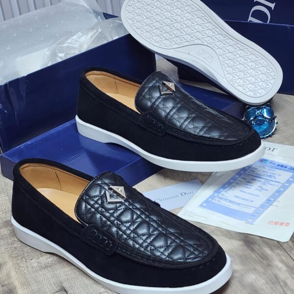 Black Quilted Slip On Shoes