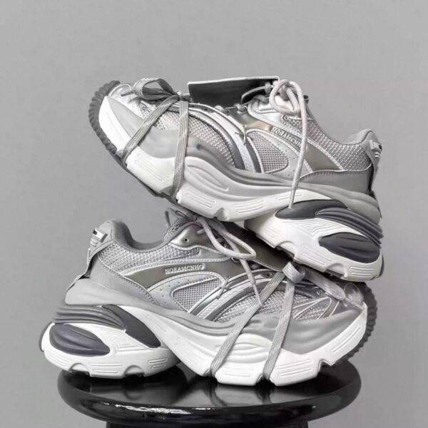 Next Impulsive Power Series Metallic Silver Chunky Sneakers