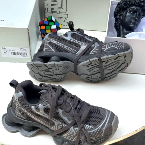 Dark Grey Chunky Mesh Sneakers