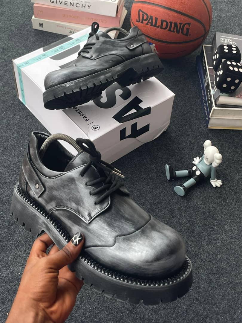 Black Color Washed Chunky Platform Black Color Washed Chunky Platform