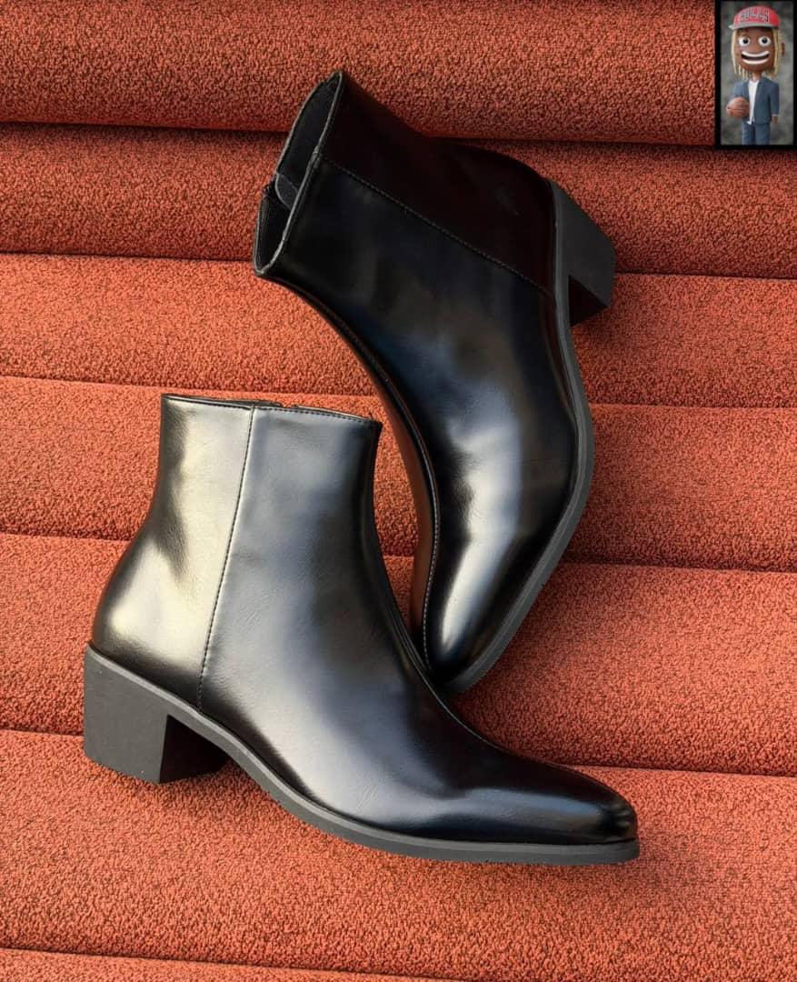 Black Leather Pointed Toe Ankle Boots Black Leather Pointed Toe Ankle Boots