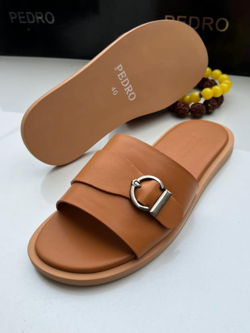 Pedro Tan Leather Slip On Sandals Pedro Tan Leather Slip On Sandals