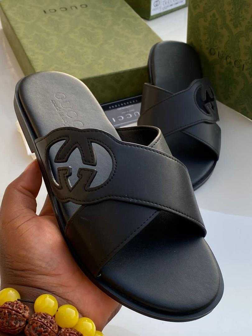 black leather slide sandals black leather slide san