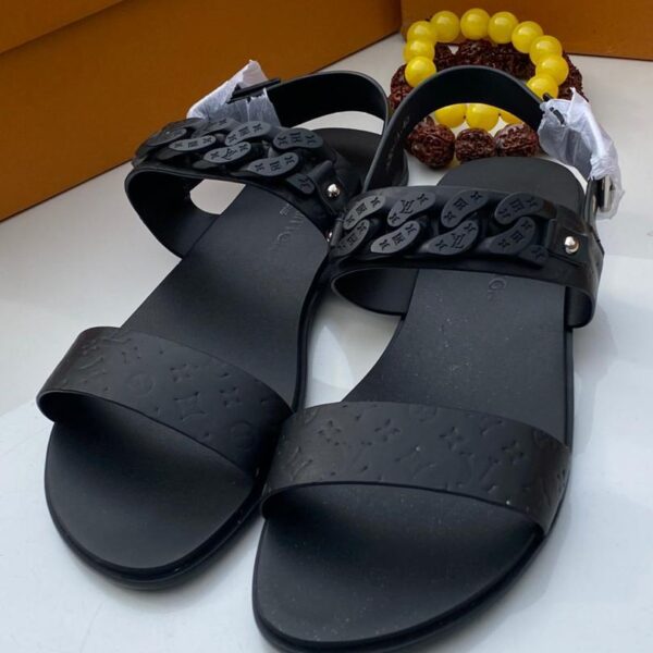 black mens designer style slides