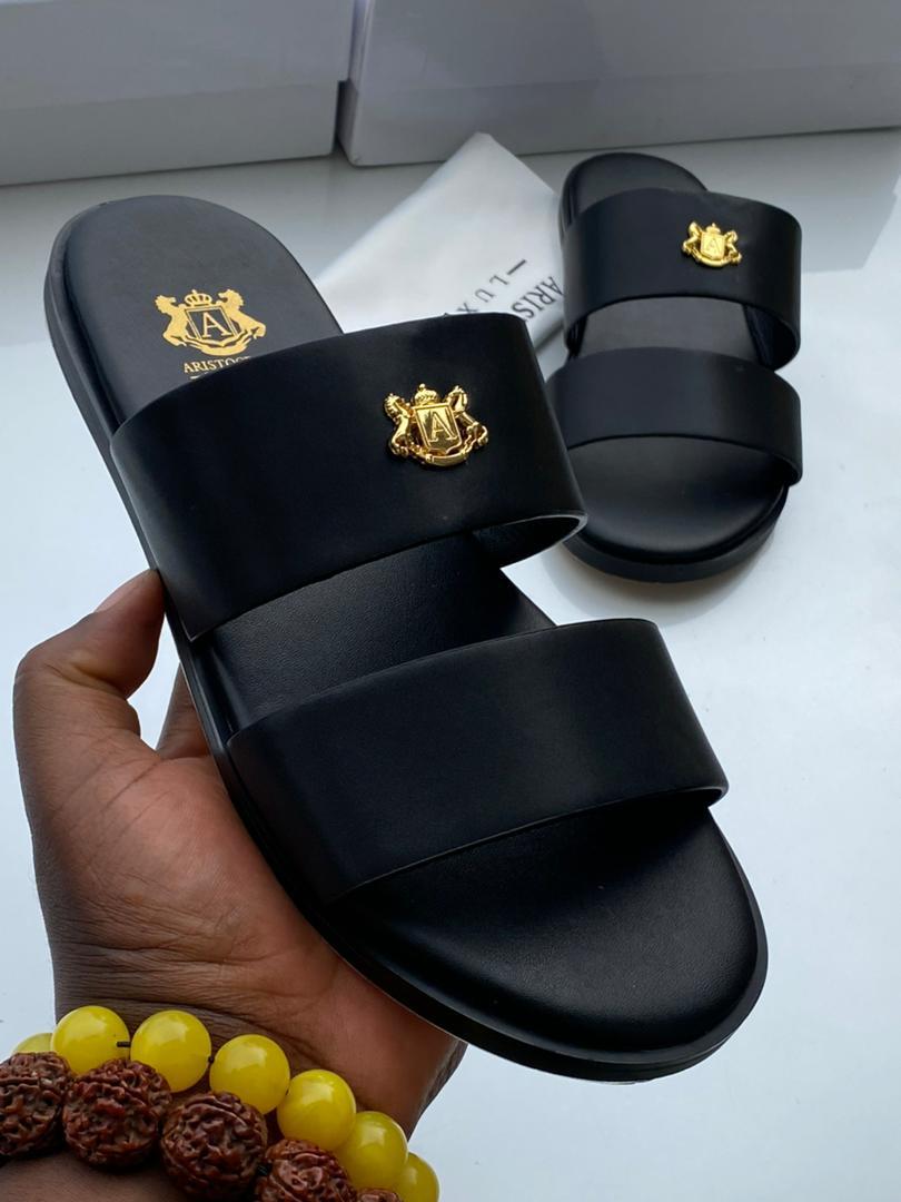 Aristocrat black leather slippers Aristocrat black leather slippers