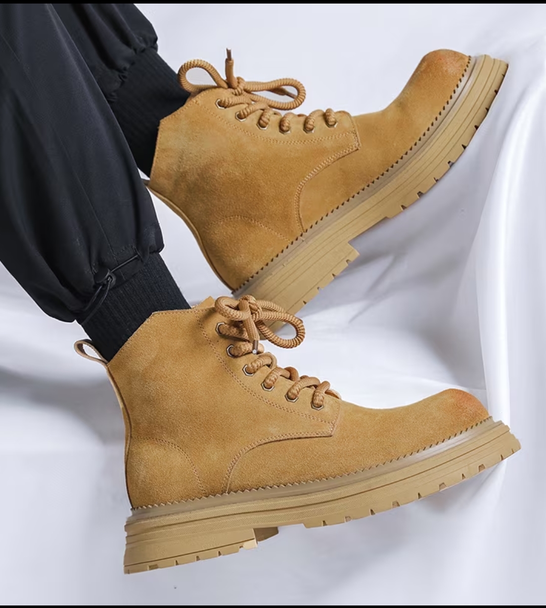 Yellow Brown Suede Lace Up Ankle Boots Yellow Brown Suede Lace Up Ankle Boots
